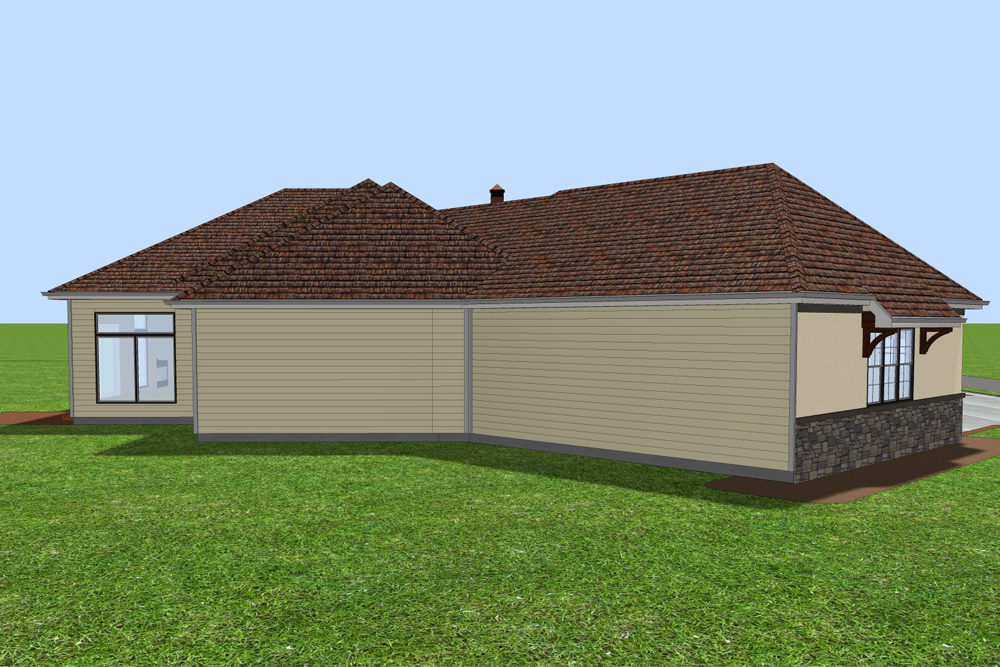 Rear View of this 2-Bedroom, 1904 Sq Ft Plan - 100-1302