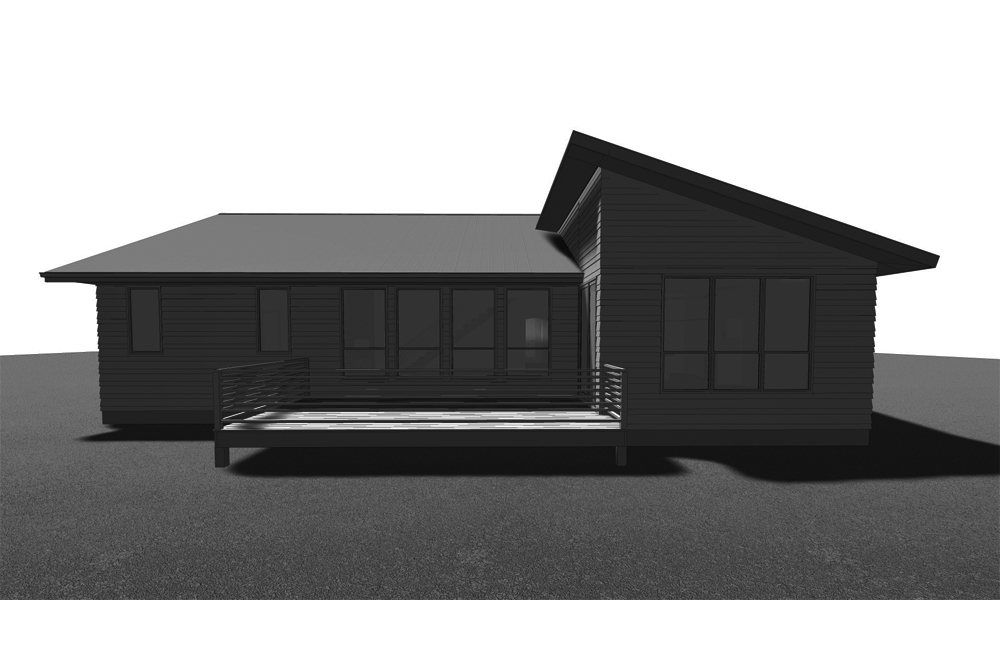 Rear View of this 3-Bedroom, 2011 Sq Ft Plan - 100-1303