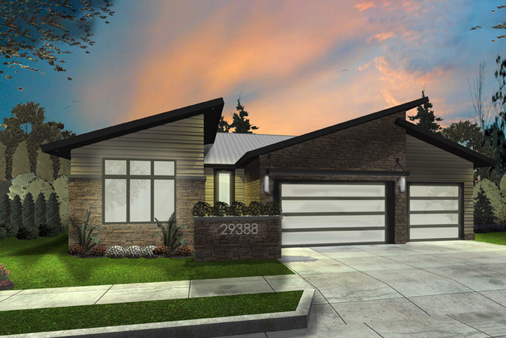 Modern home (ThePlanCollection: Plan #100-1303)