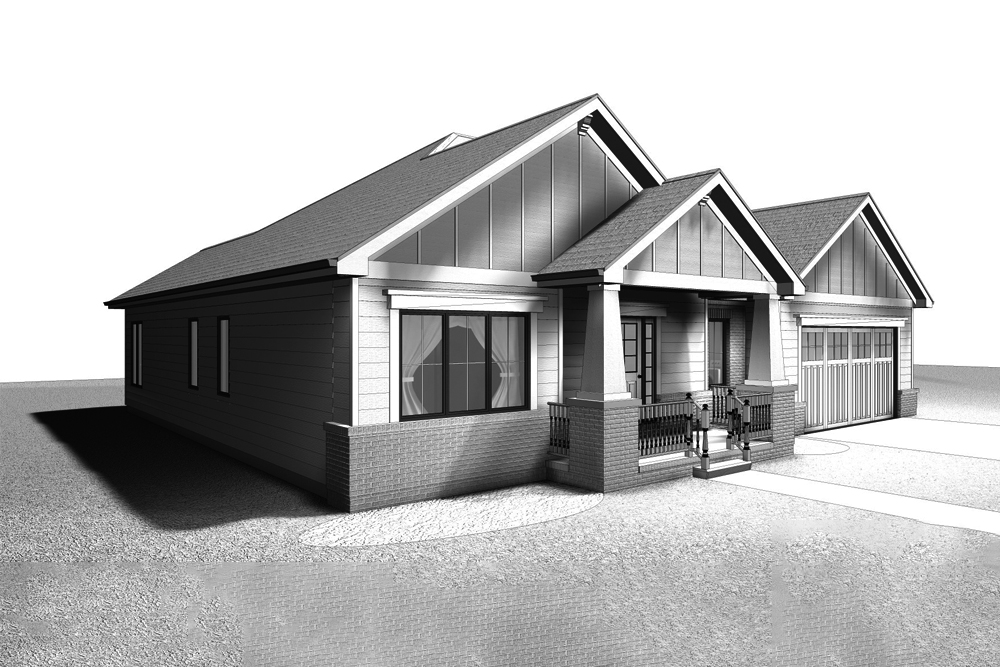 Front View of this 3-Bedroom, 1691 Sq Ft Plan - 100-1304