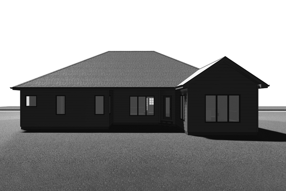 Rear View of this 3-Bedroom, 1691 Sq Ft Plan - 100-1304