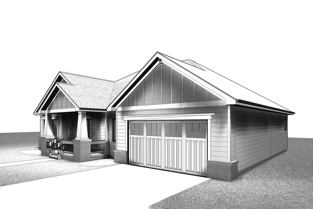 Front View of this 3-Bedroom, 1691 Sq Ft Plan - 100-1304
