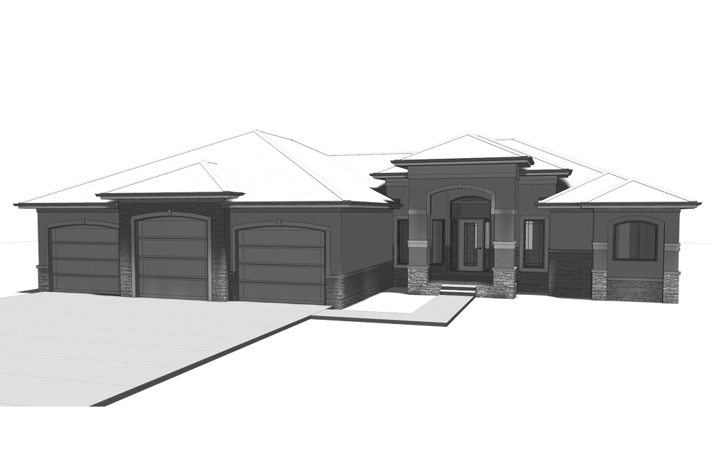 Front View of this 3-Bedroom, 2270 Sq Ft Plan - 100-1307