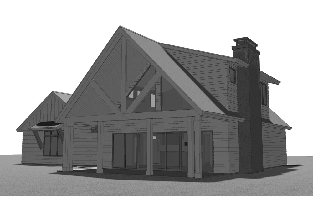 Rear View of this 1-Bedroom, 1194 Sq Ft Plan - 100-1308