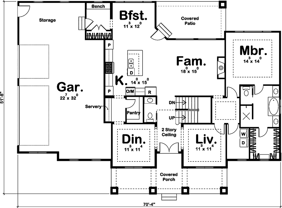 Floor Plan First Story of Coastal Plan #100-1310