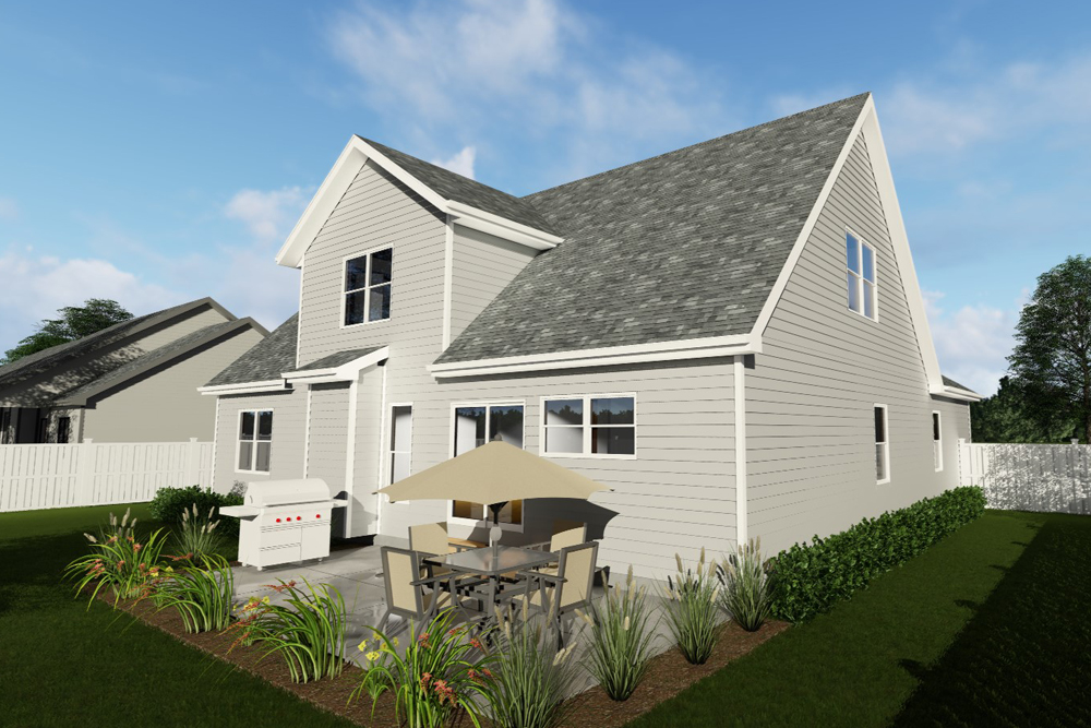 Rear View of this 4-Bedroom, 2293 Sq Ft Plan - 100-1312