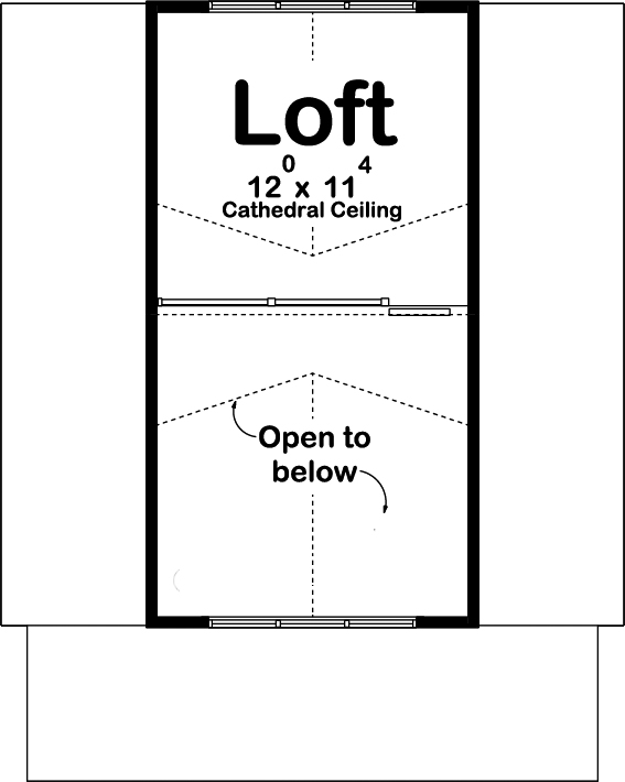 Floor Plan Second Story of Cottage Plan #100-1317