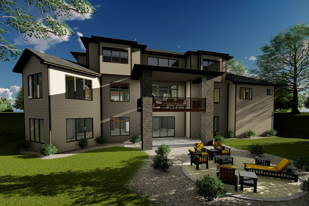 Rear View of this 4-Bedroom, 3758 Sq Ft Plan - 100-1326