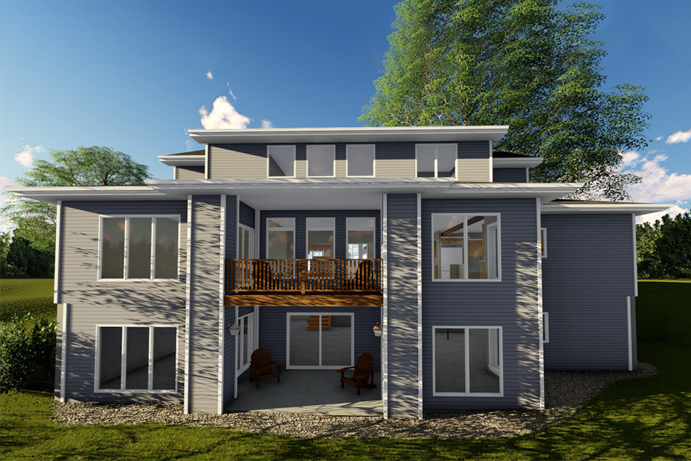 Rear View of this 4-Bedroom, 3042 Sq Ft Plan - 100-1329