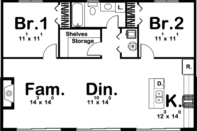 Floor Plan First Story of Modern Plan #100-1333