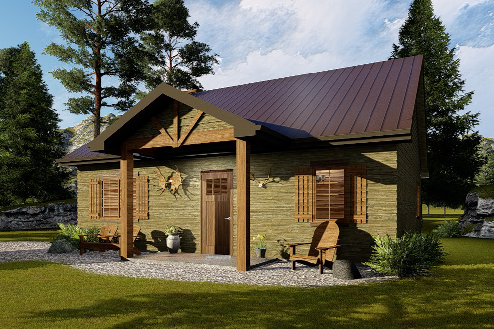 Front elevation of Cottage home (ThePlanCollection: House Plan #100-1334)