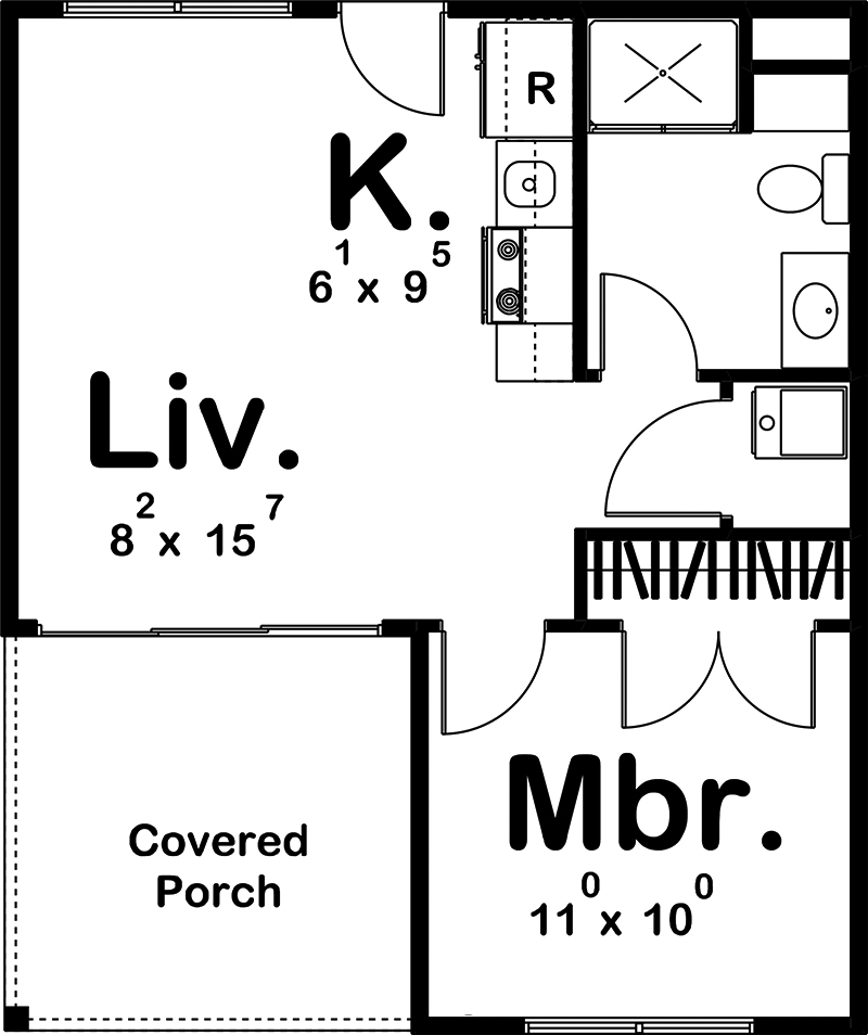 Floor Plan First Story of Modern Plan #100-1335