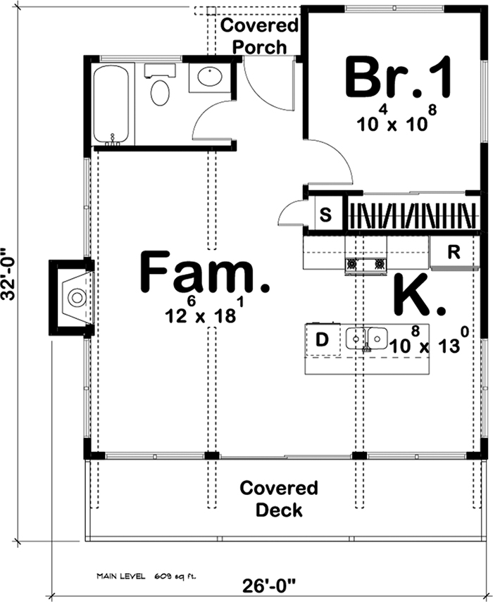 Floor Plan First Story of Modern Plan #100-1337