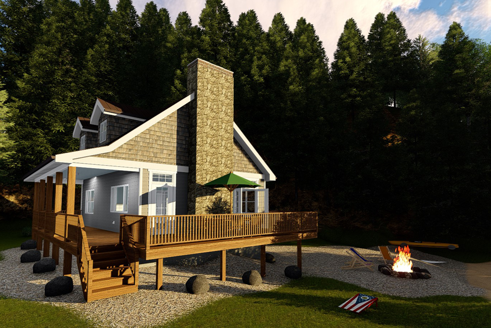 Front elevation of Cottage home (ThePlanCollection: House Plan #100-1339)