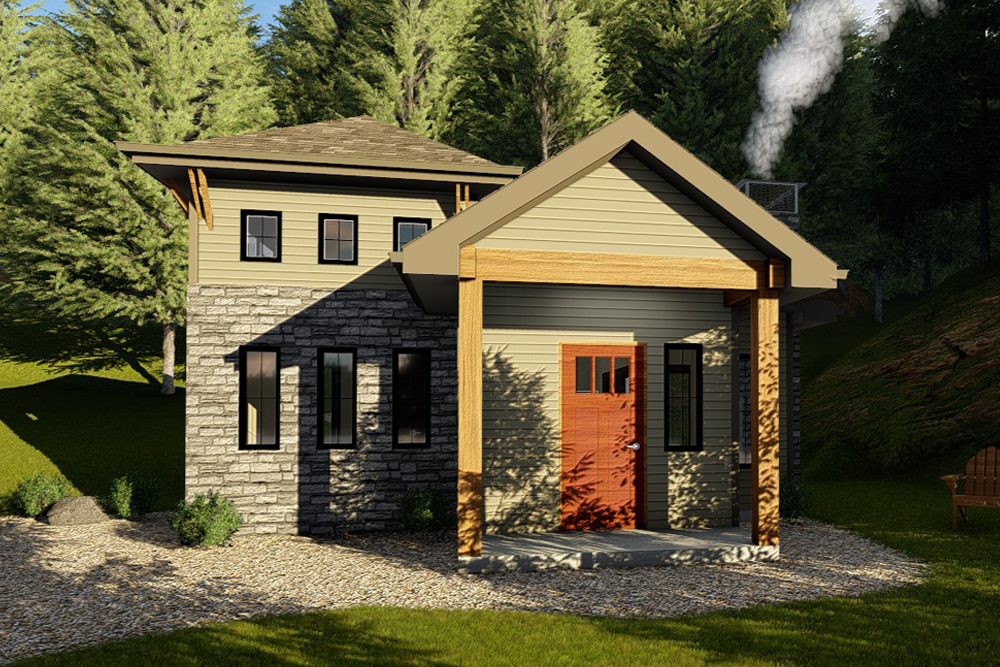 Front elevation of Cottage home (ThePlanCollection: House Plan #100-1340)