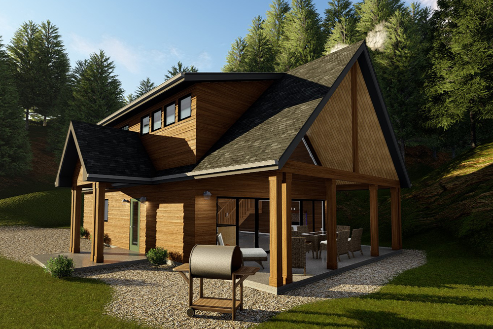 Front elevation of Cottage home (ThePlanCollection: House Plan #100-1345)
