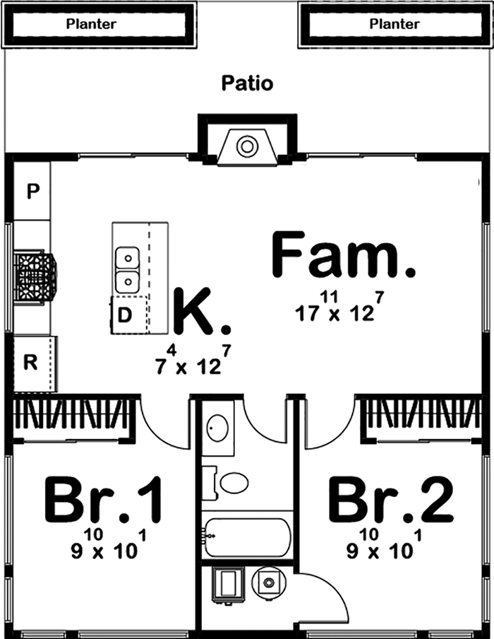 Floor Plan First Story of Contemporary Plan #100-1346