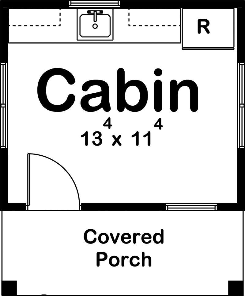 Floor Plan First Story of Cottage Plan #100-1347