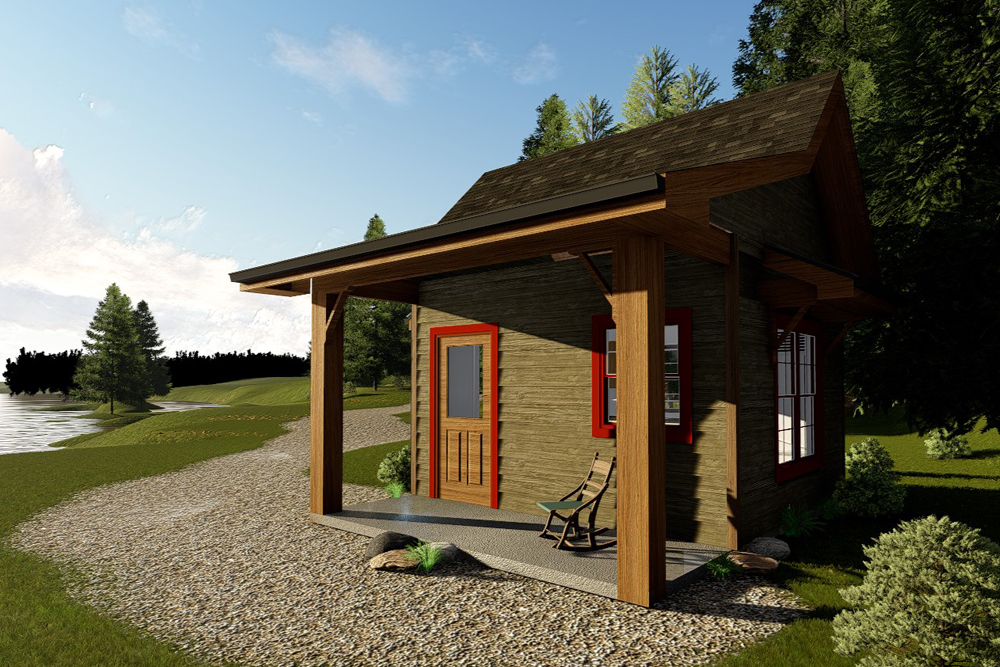 Front elevation of Cottage home (ThePlanCollection: House Plan #100-1347)