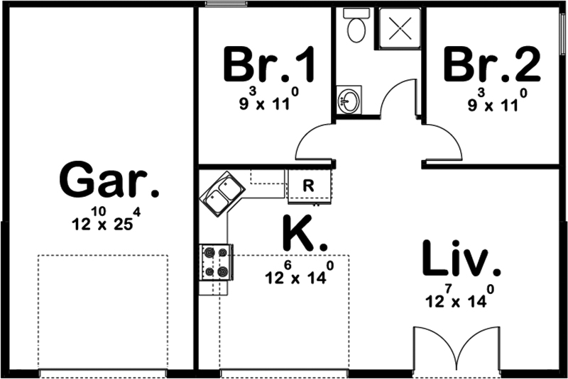Floor Plan First Story of Modern Plan #100-1348