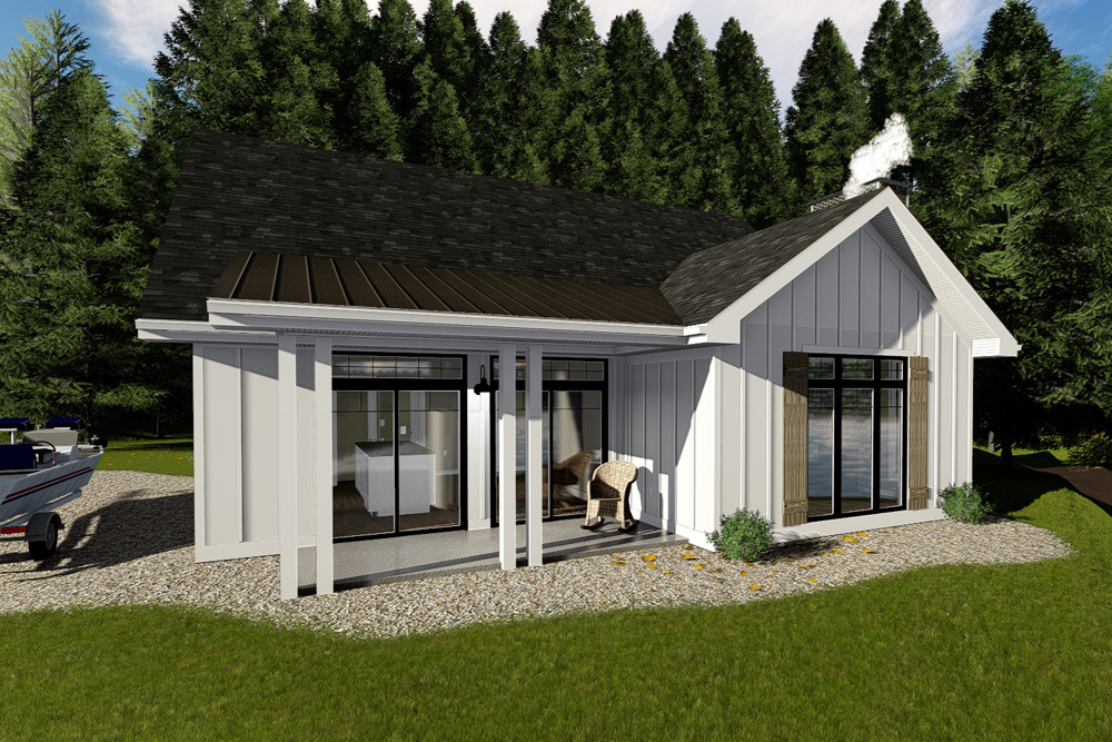 Front elevation of Farmhouse home (ThePlanCollection: House Plan #100-1354)