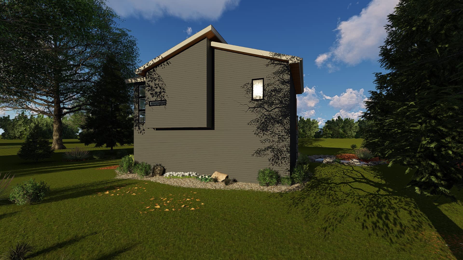 Rear View of this 1-Bedroom, 758 Sq Ft Plan - 100-1355