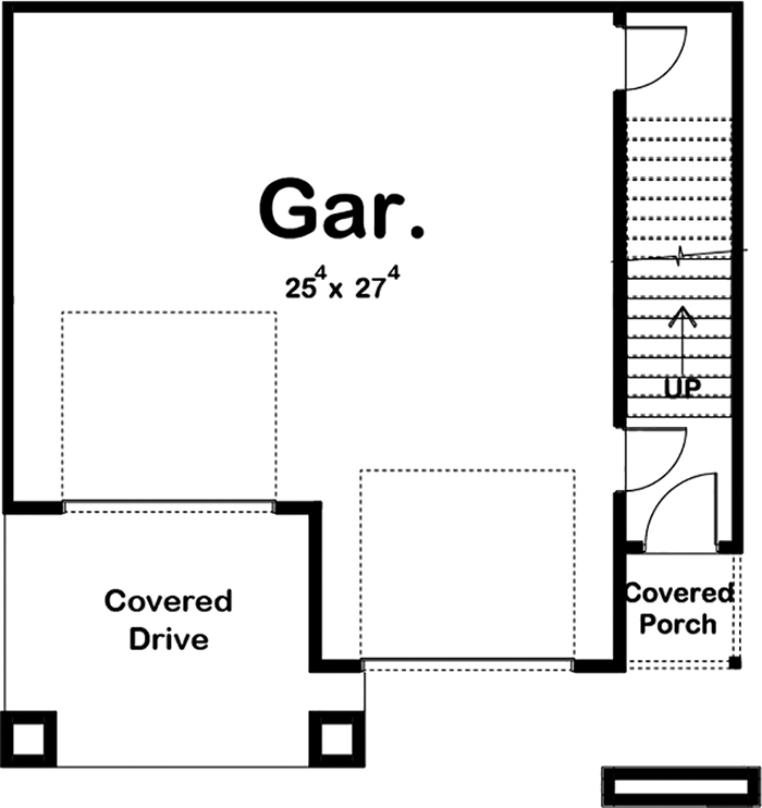 Floor Plan First Story of Garage w/Apartments Plan #100-1355