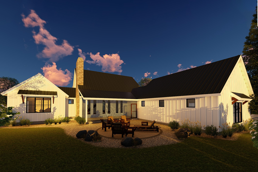 Rear View of this 4-Bedroom, 2793 Sq Ft Plan - 100-1356