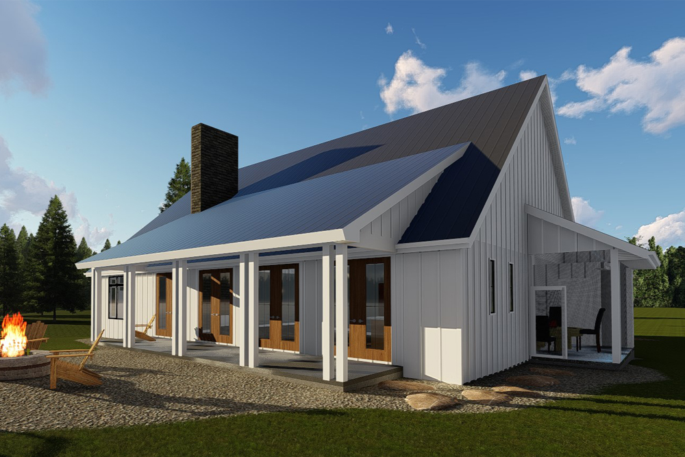 Rear View of this 2-Bedroom, 1900 Sq Ft Plan - 100-1357