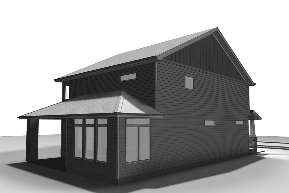 Rear View of this 4-Bedroom, 2674 Sq Ft Plan - 100-1358