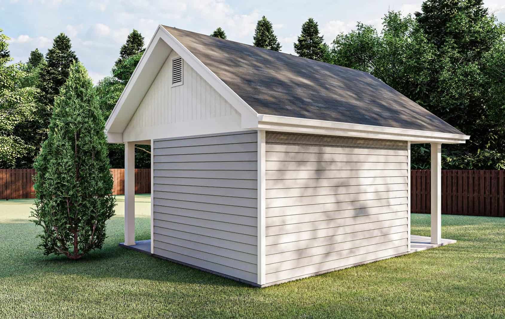 Rear View of this 0-Bedroom, 168 Sq Ft Plan - 100-1360