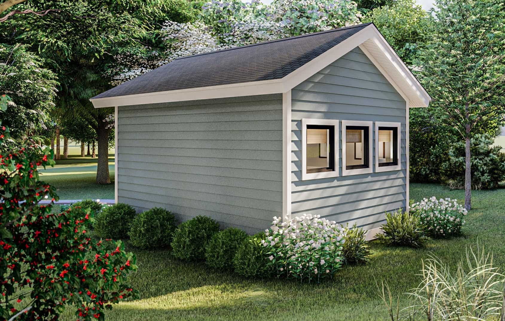 Rear View of this 0-Bedroom, 192 Sq Ft Plan - 100-1362