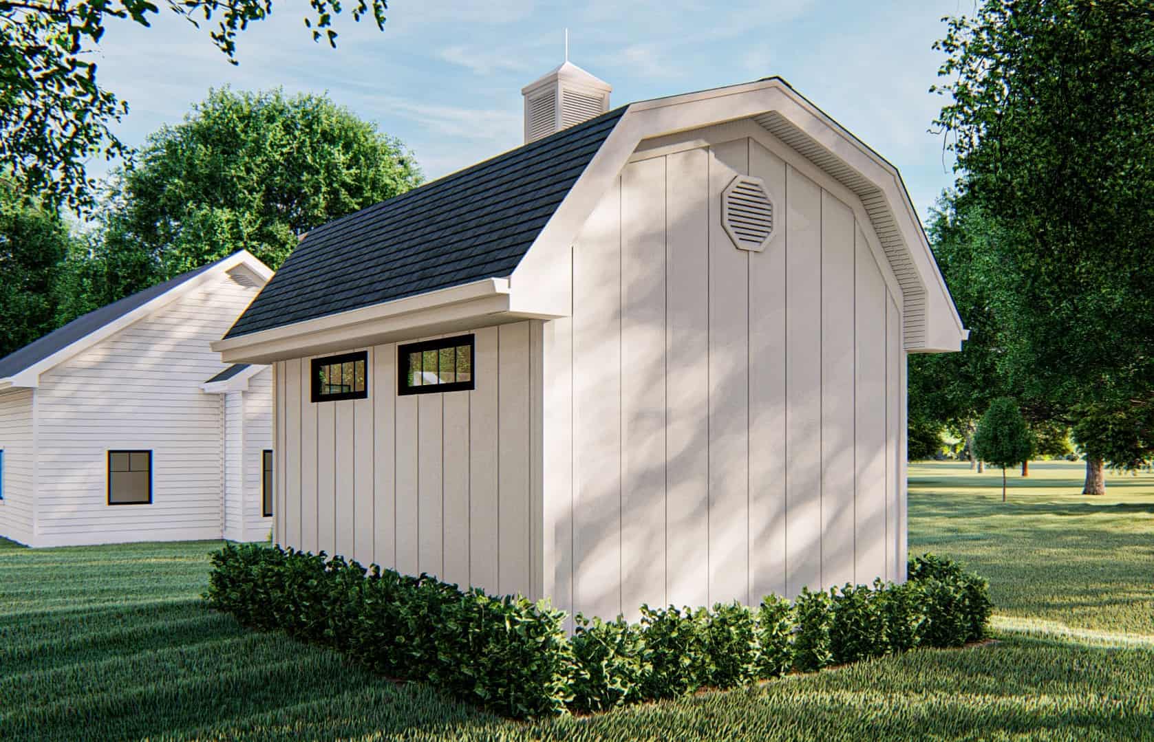 Rear View of this 0-Bedroom, 192 Sq Ft Plan - 100-1363