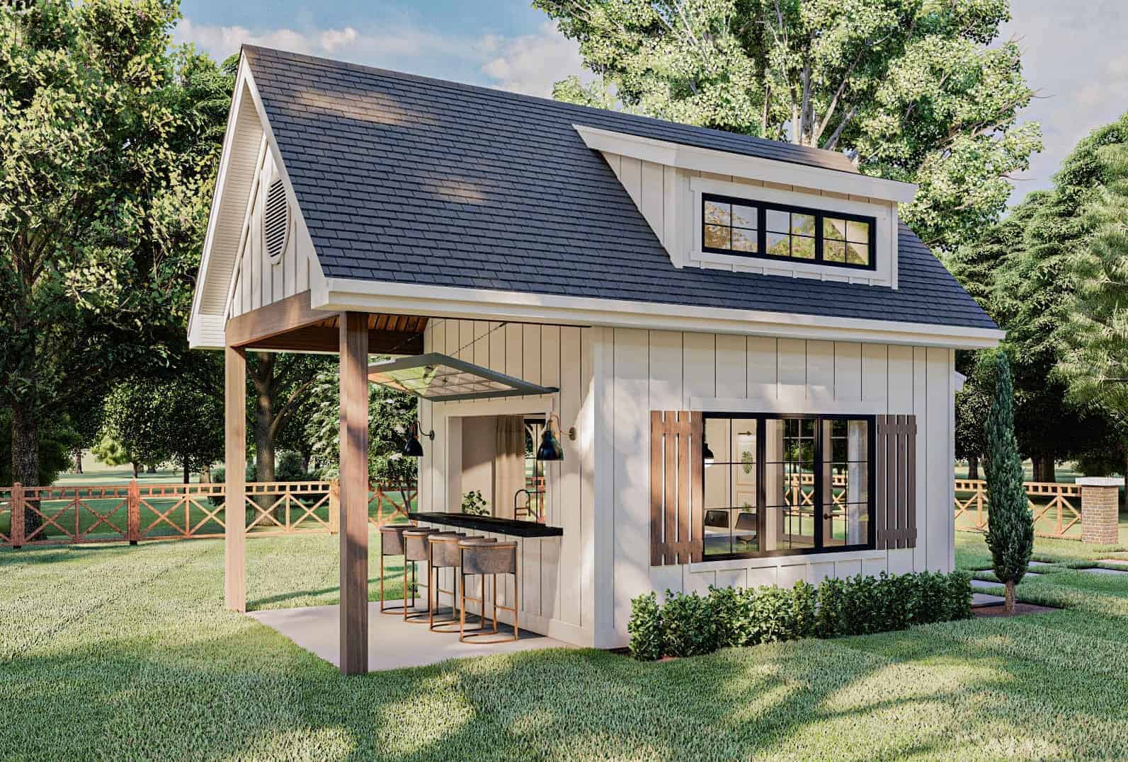 Left Side View of this 0-Bedroom, 224 Sq Ft Plan - 100-1364