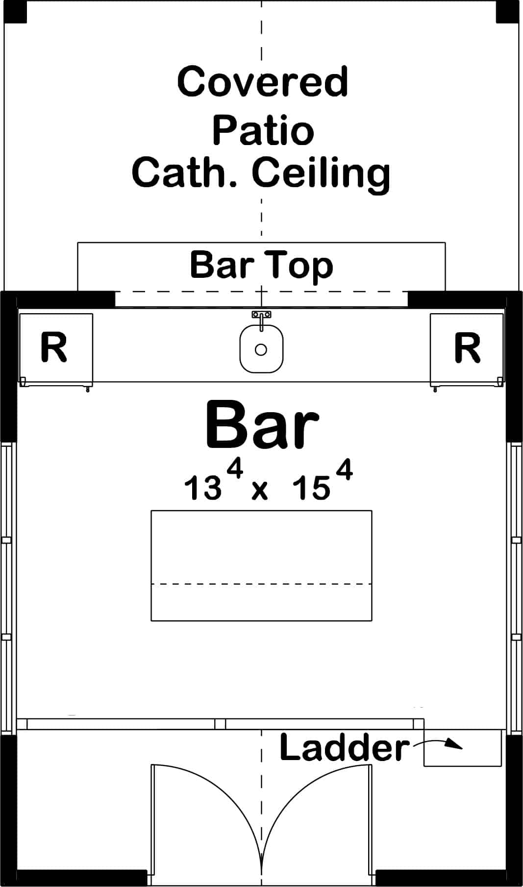 Main Level of Farmhouse Plan #100-1364
