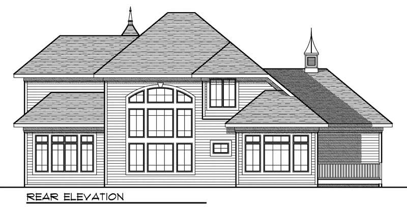 Home Plan Rear Elevation of this 4-Bedroom,3199 Sq Ft Plan -101-1000