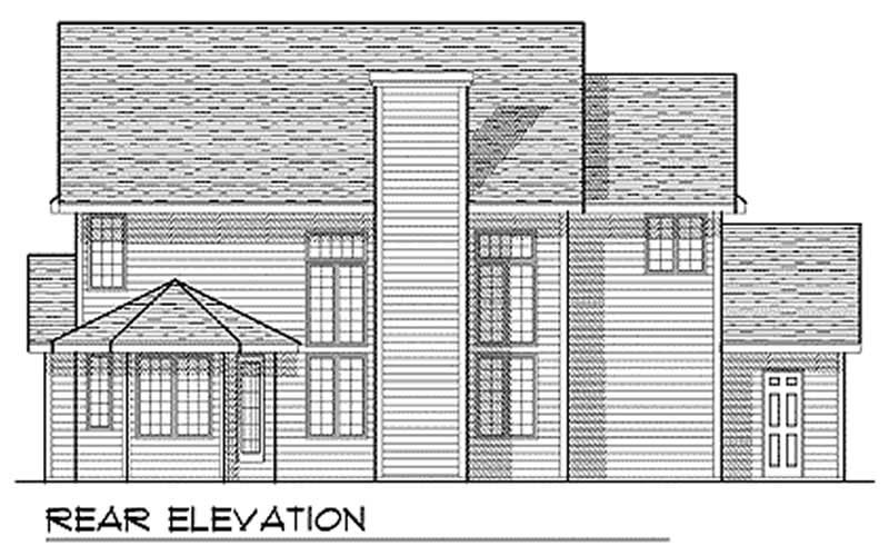 Home Plan Rear Elevation of this 3-Bedroom,2161 Sq Ft Plan -101-1001