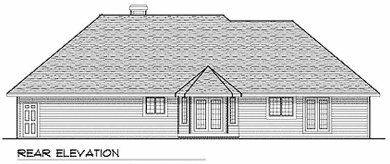 Home Plan Rear Elevation of this 3-Bedroom,1868 Sq Ft Plan -101-1002