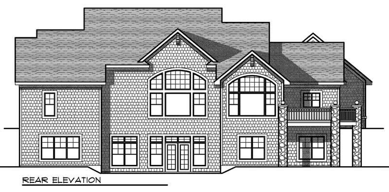 Home Plan Rear Elevation of this 5-Bedroom,4441 Sq Ft Plan -101-1006