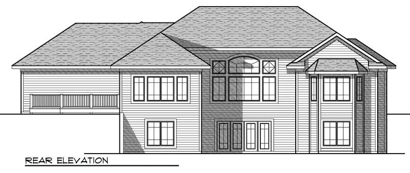 Home Plan Rear Elevation of this 4-Bedroom,3605 Sq Ft Plan -101-1010
