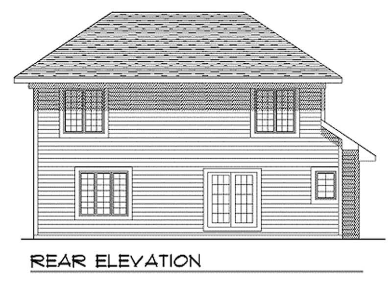 Home Plan Rear Elevation of this 3-Bedroom,1474 Sq Ft Plan -101-1011