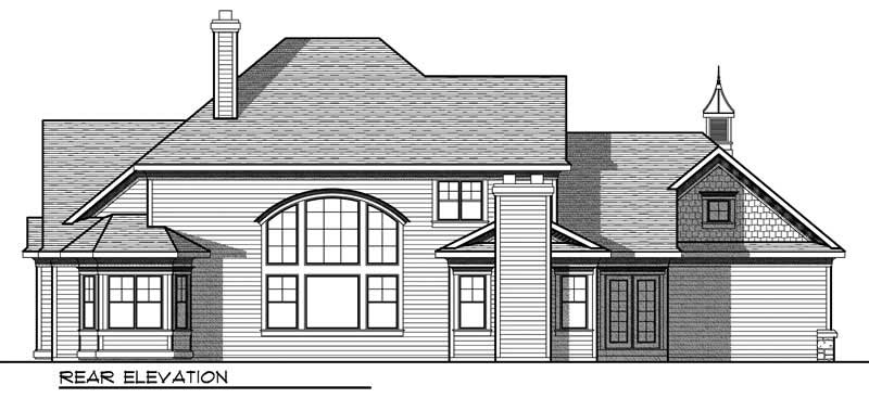 Home Plan Rear Elevation of this 4-Bedroom,3945 Sq Ft Plan -101-1012
