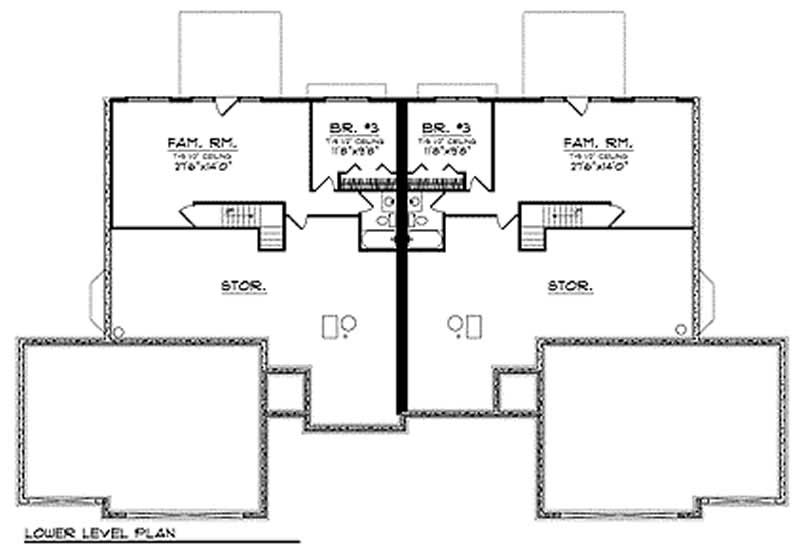Floor Plan Second Story of Multi-Unit Plan #101-1015