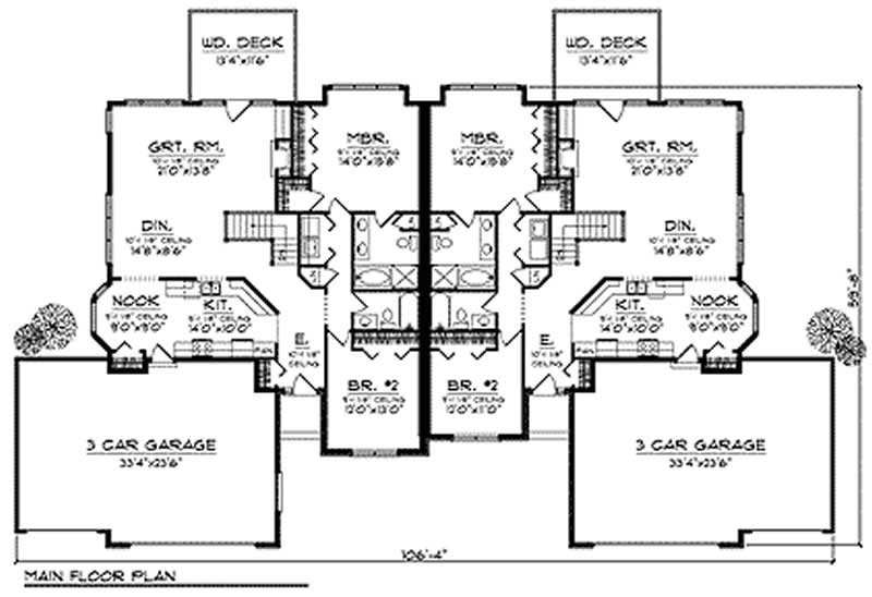 Floor Plan First Story of Multi-Unit Plan #101-1015
