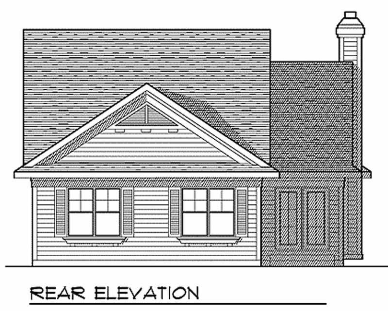 Home Plan Rear Elevation of this 2-Bedroom,1346 Sq Ft Plan -101-1025