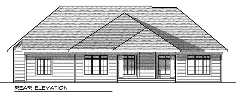Home Plan Rear Elevation of this 2-Bedroom,2434 Sq Ft Plan -101-1026