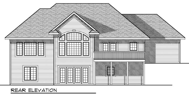 Home Plan Rear Elevation of this 3-Bedroom,2764 Sq Ft Plan -101-1027