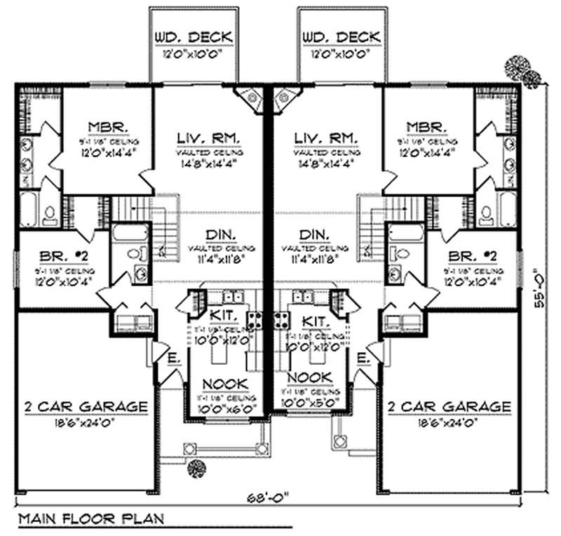 Floor Plan First Story of Colonial Plan #101-1030