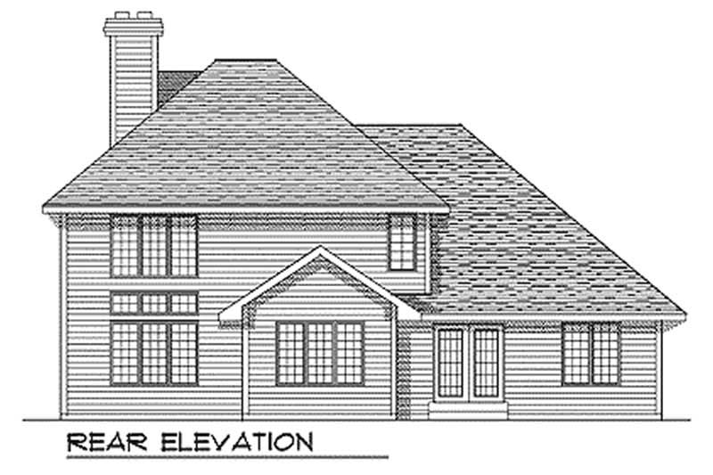 Home Plan Rear Elevation of this 4-Bedroom,2484 Sq Ft Plan -101-1032