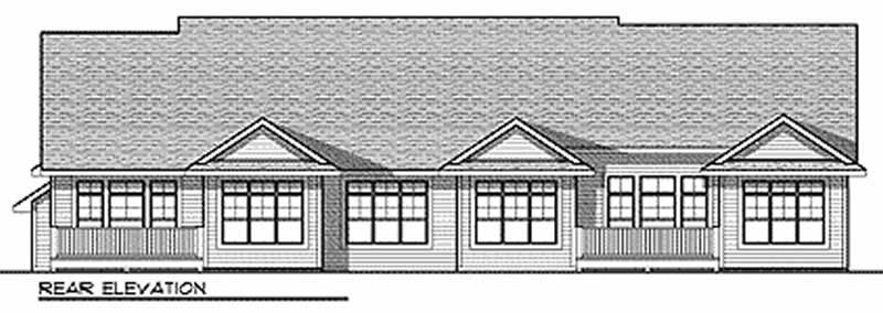 Home Plan Rear Elevation of this 2-Bedroom,2998 Sq Ft Plan -101-1035